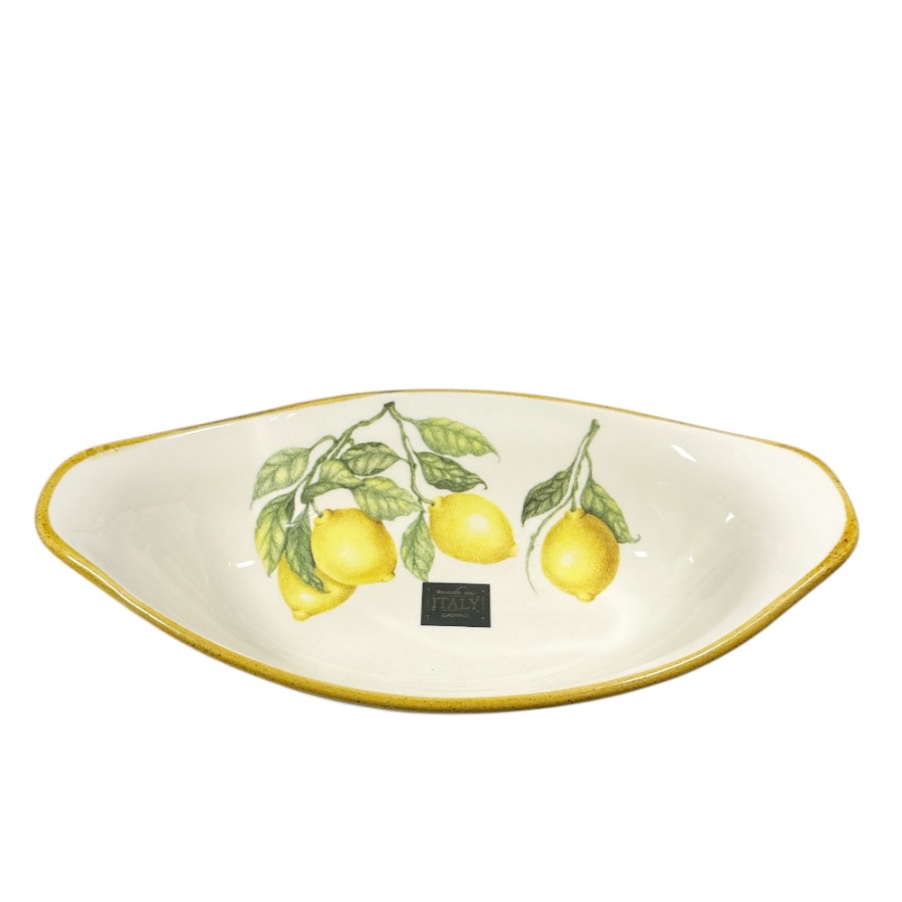 NEW Effetti LEMON THEMED ITALIAN OVAL Serving  Bowl